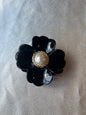Black Flower Hair Clip