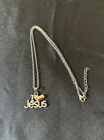 I Love Jesus Necklace Gold