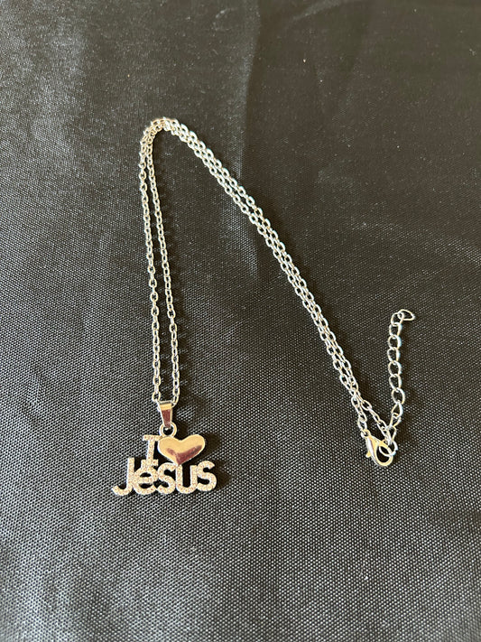I Love Jesus Necklace Gold