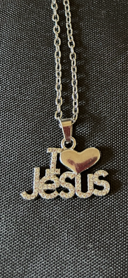 I Love Jesus Necklace Gold