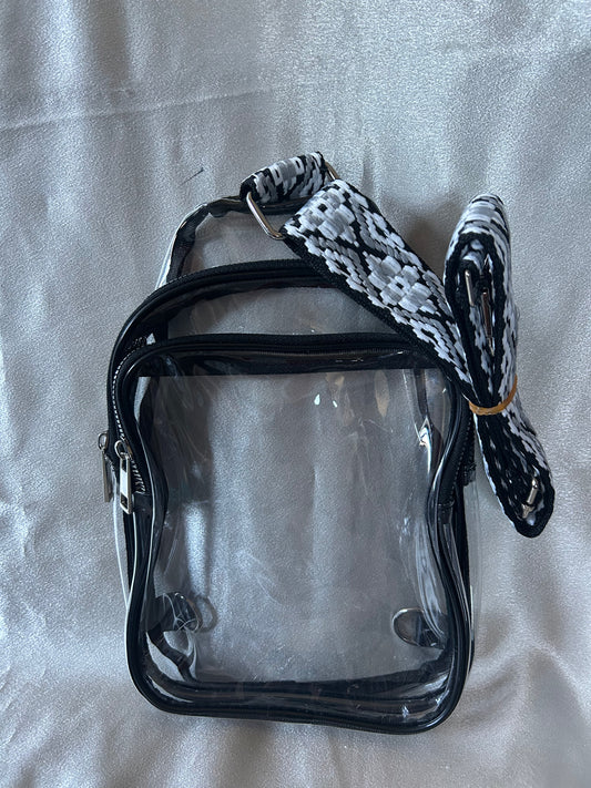 Clear Woven strap purse